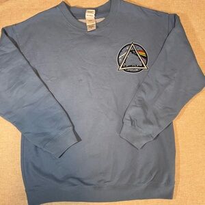 Pink Floyd Blue Crewneck Sweater with wmbroidered logo front and back-M(22x26x21